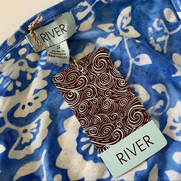 NWT Floral Wrap Jersey Knit Midi Dress Sky Blue Stretch Size S - Picture 5 of 7